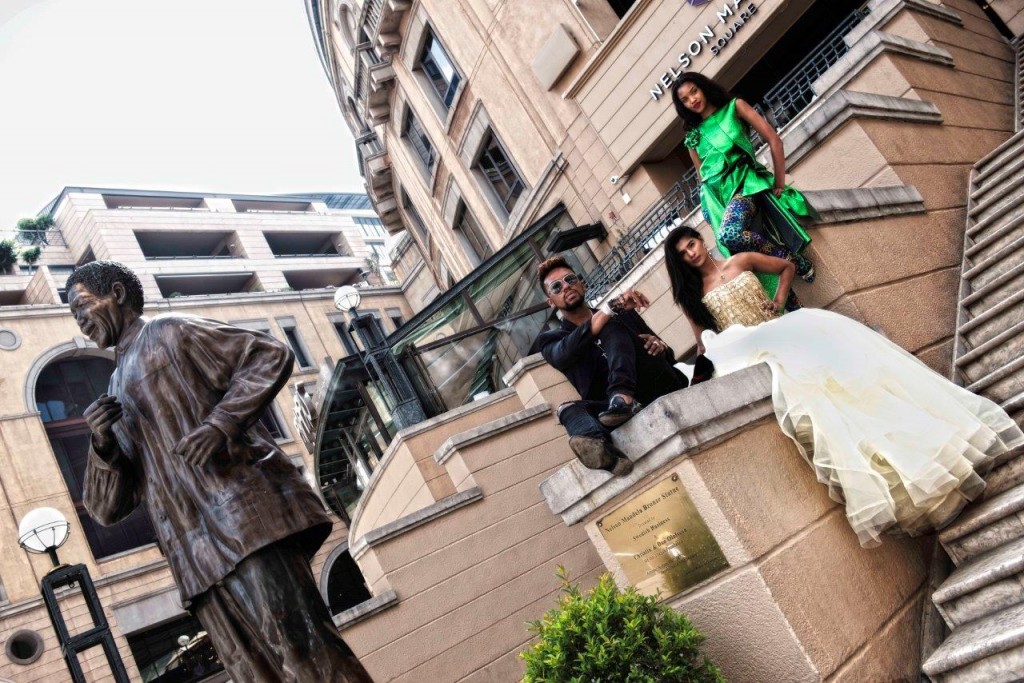 David Tlale photo shoot at Nelson Mandela Square