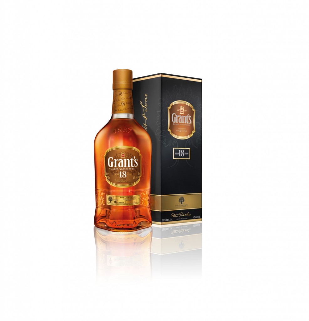 Grant's 18 year old bottle and gift box pack photography high res CMYK Tiff image_large
